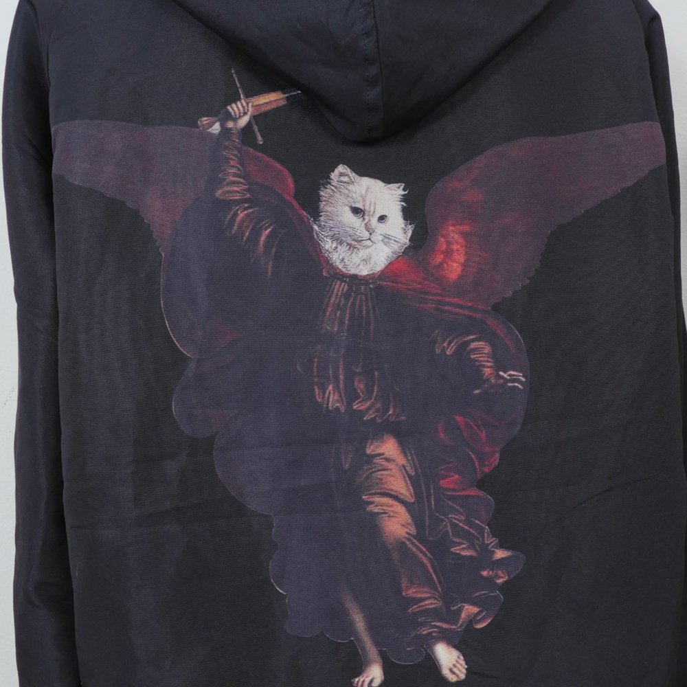 RIPNDIP Black Snap Button Hoodie Colorful Cat Flame Graphics Size Small Jacket - Picture 10 of 14